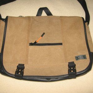 GH Bass Messenger Bag Leather / Waxed Canvas NWOT
